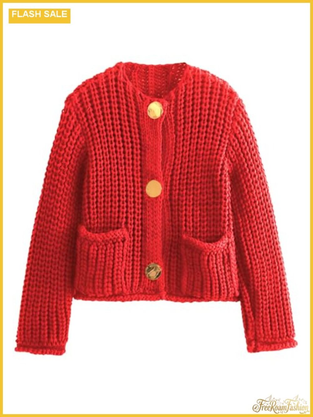 Chunky Cable Knit Cropped Cardigan Button Down Long Sleeve Sweater